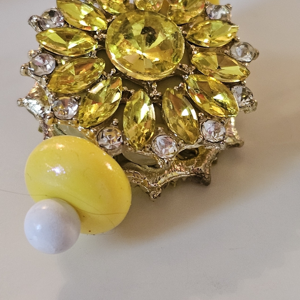 Yellow Crystal Sunburst Tumbler Straw And Handle Charms - Picture 4 of 8